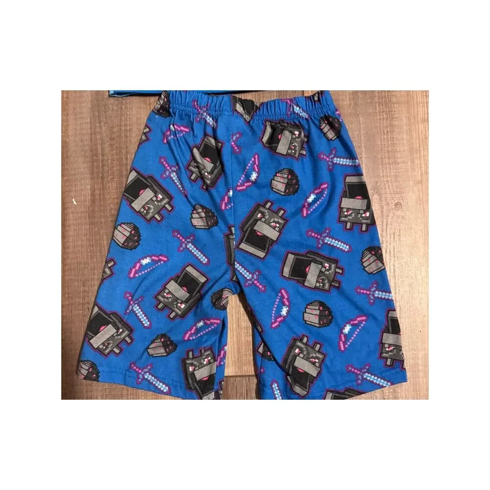 Minecraft Boys 2-Piece Pajama Set Size 8 Blue Short Sleeve Shirt & Shorts